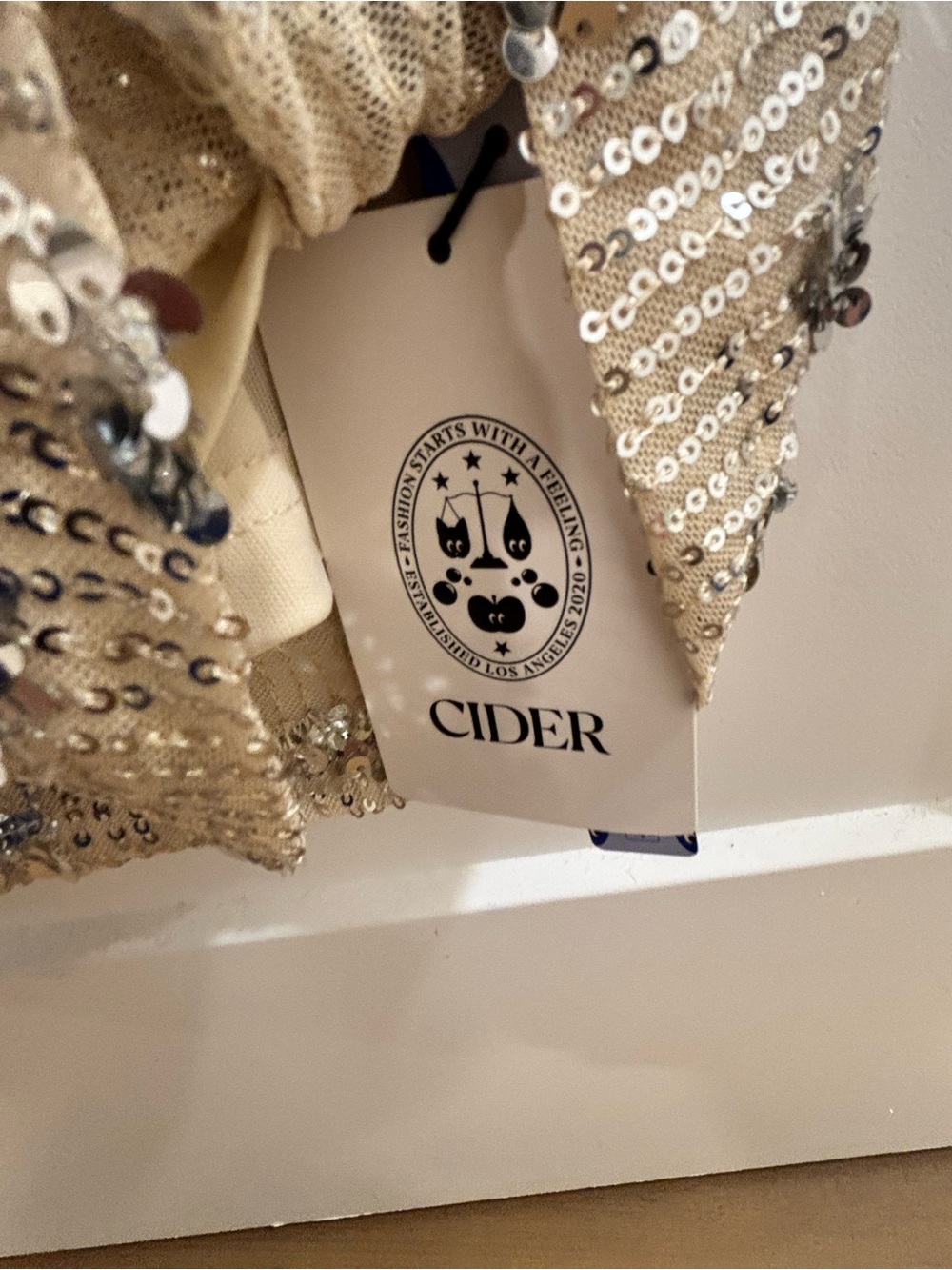 Cider Gold Sequin Slip Dress - Picture 3 of 5